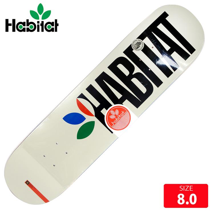 スケボー デッキ ハビタット HABITAT APEX BOLD WHITE TWIN DECK SIZE