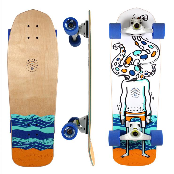 MILLER サーフスケート コンプリート OCTOPUS 31 x 9.7 ロングスケボー