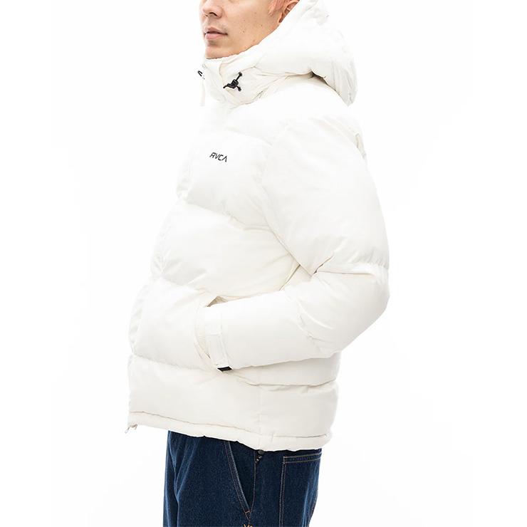 RVCA ルーカ PUFFER JACKET 中綿ジャケットフーディホワイトS RVCA（ルーカ） メンズ ボリューム ジャケット アウター 中綿 防寒