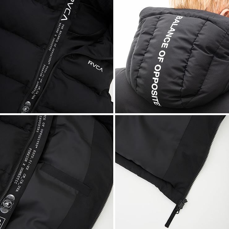 RVCA（ルーカ） メンズ ボリューム ベスト アウター 中綿 防寒 フード