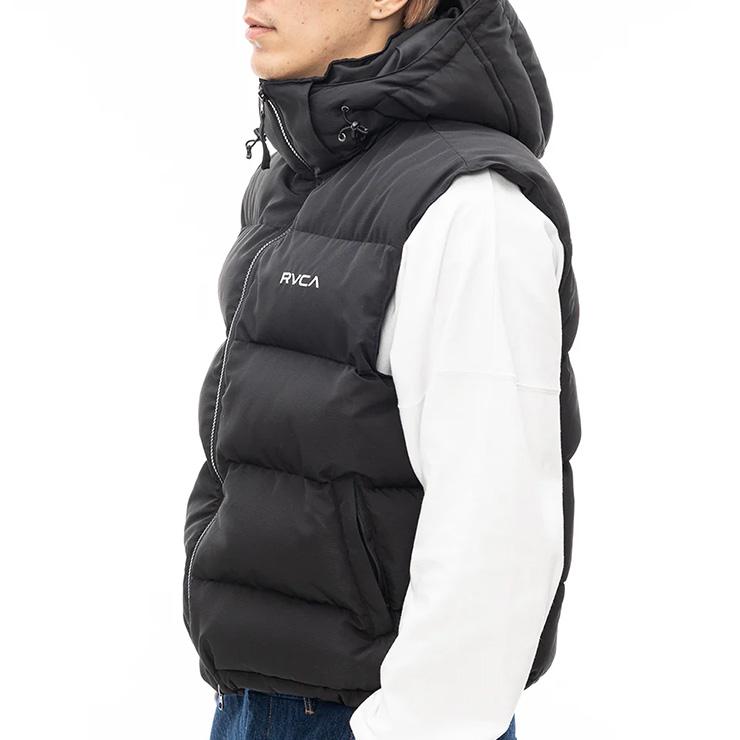 RVCA（ルーカ） メンズ ボリューム ベスト アウター 中綿 防寒 フード