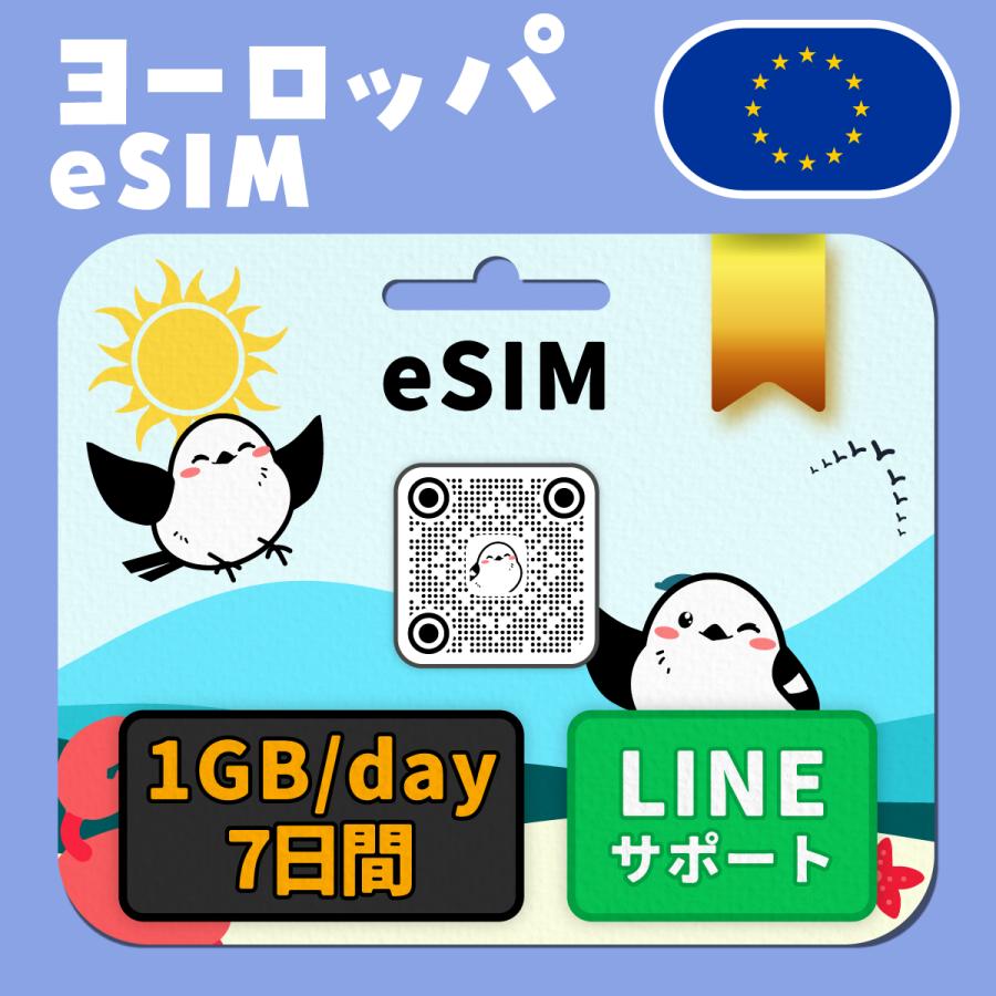 ヨーロッパeSIM：使用日数：７日間／データ容量：1GB（day）／トルコ、フランスなど／有効期限90日／最短即日発行／パスポート番号不要／データ通信専用（Yahoo!・いーしむさん）