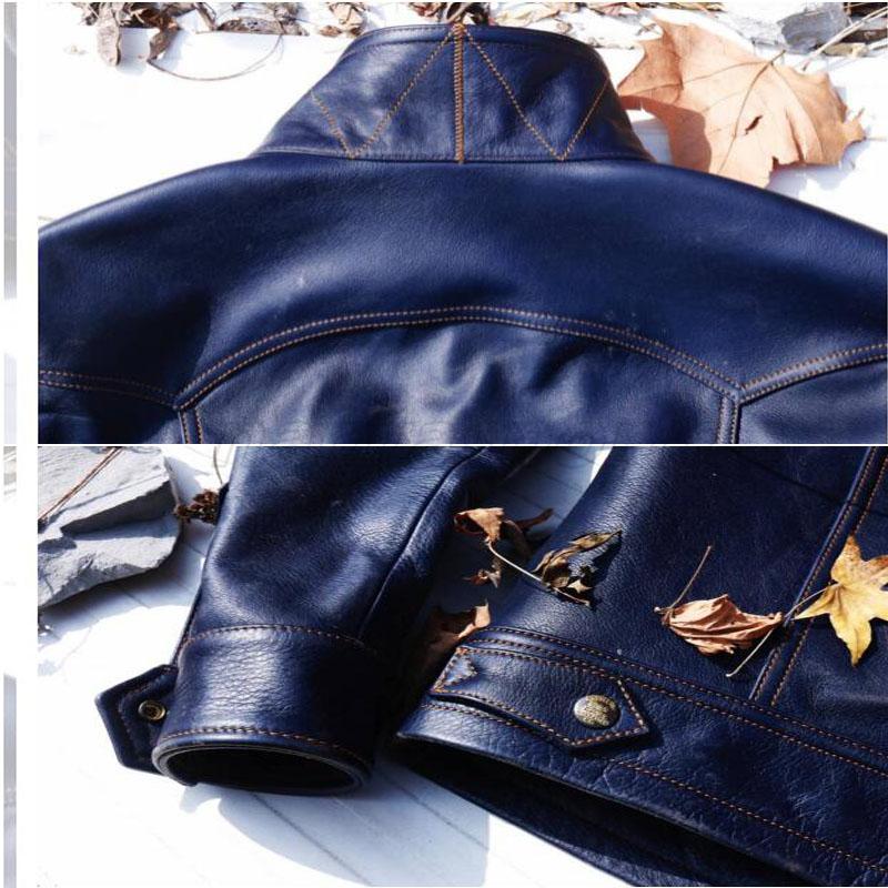 インディゴ カウハイド サードタイプ Gジャン ライダース レザージャケット 高級感溢れる！インディゴ カウハイド サードタイプ Gジャン