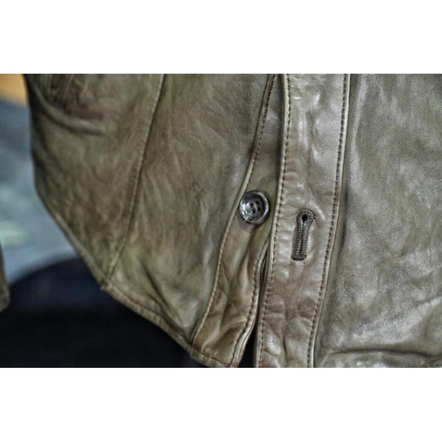 レトロ 古い トップレイヤー シープスキンシャツ 春秋ジャケット