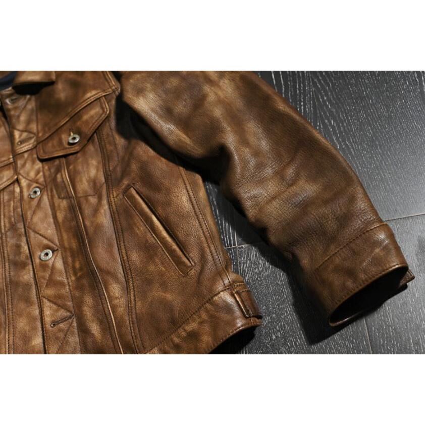 春秋 レトロ メンズ 上層牛革本革ジャケット レザージャケット レザー