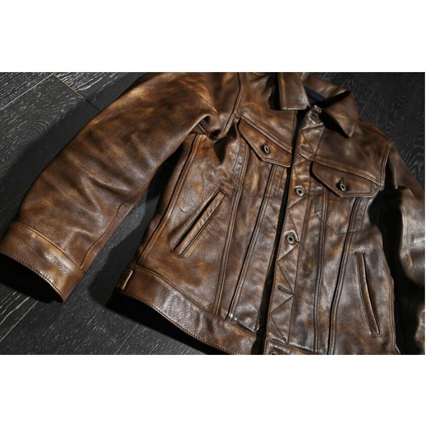 A.P.C. レザージャケットシープスキンライダース羊革美品　茶 000000001653-05-xl-