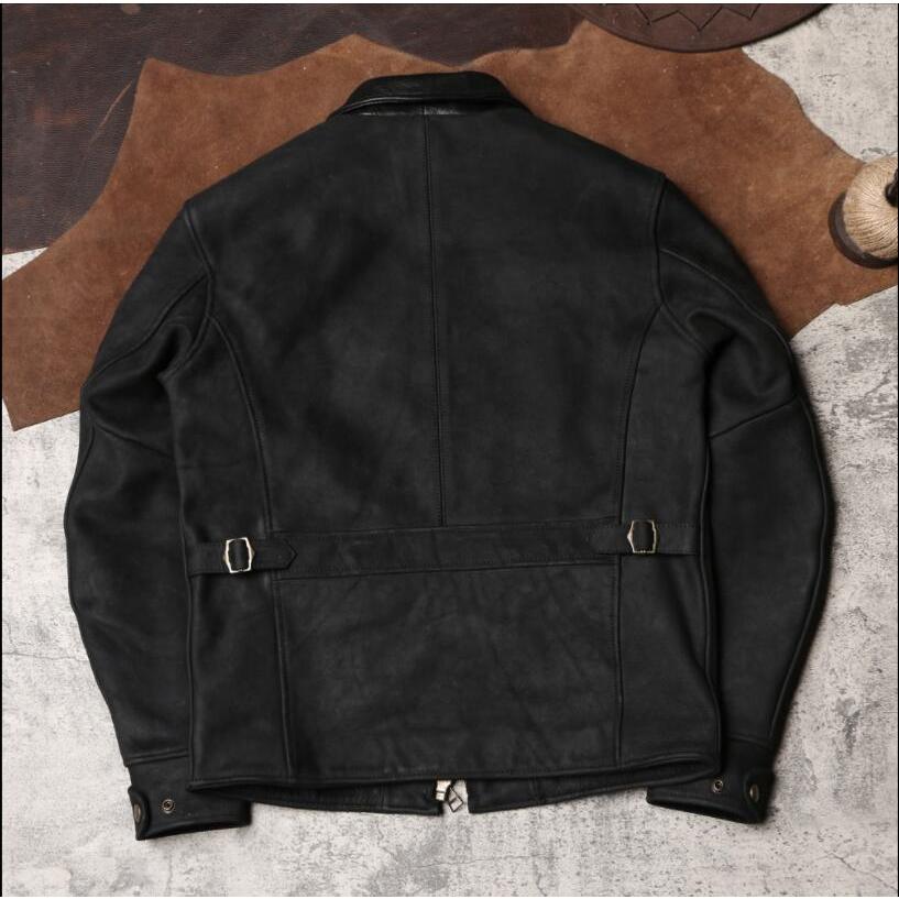 冬 厚み 1930年 レトロ 機関車バイクジャケット メンズ 上層牛革本革