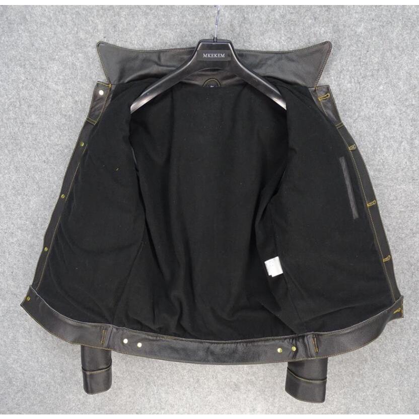 ファーストレイヤー 牛革506 デニム風 スリム レザージャケット メンズ 