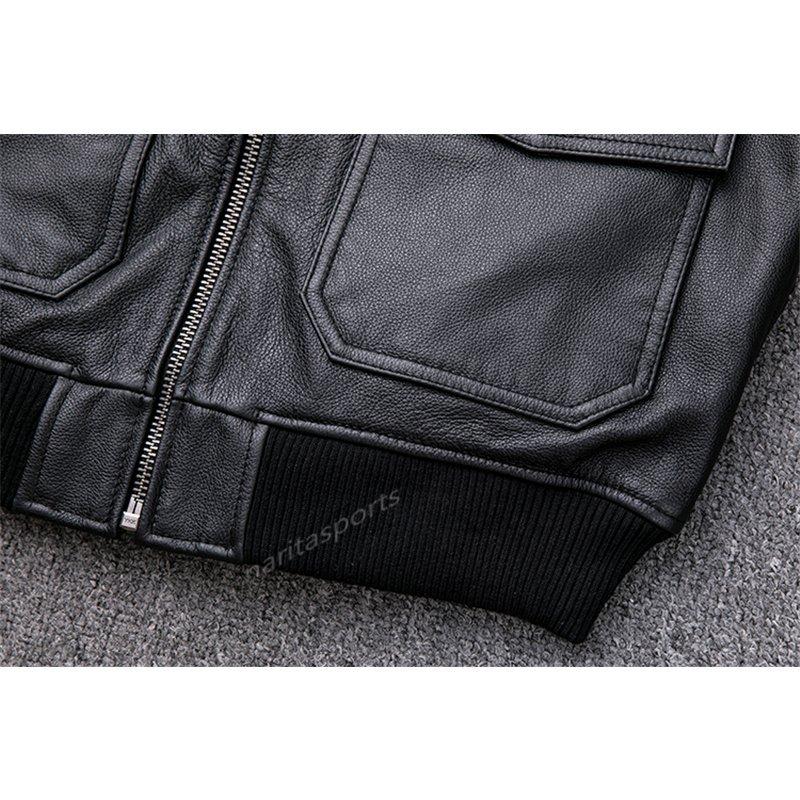 ヴィンテージ 復刻 MA-1 ジャケット 本革100％ハンドメイド 刺繍