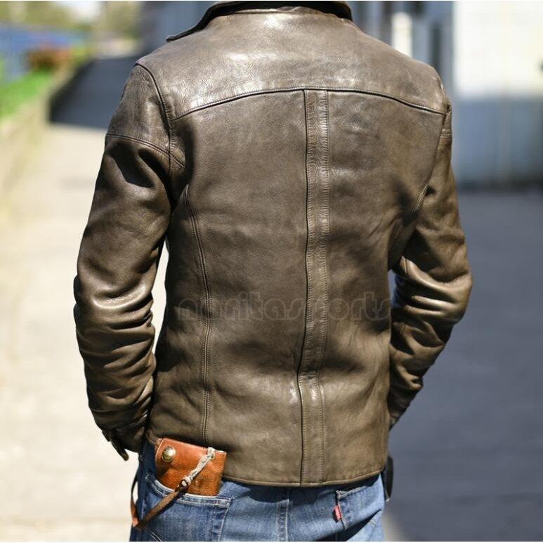 レトロ 古い トップレイヤー シープスキンシャツ 春秋ジャケット
