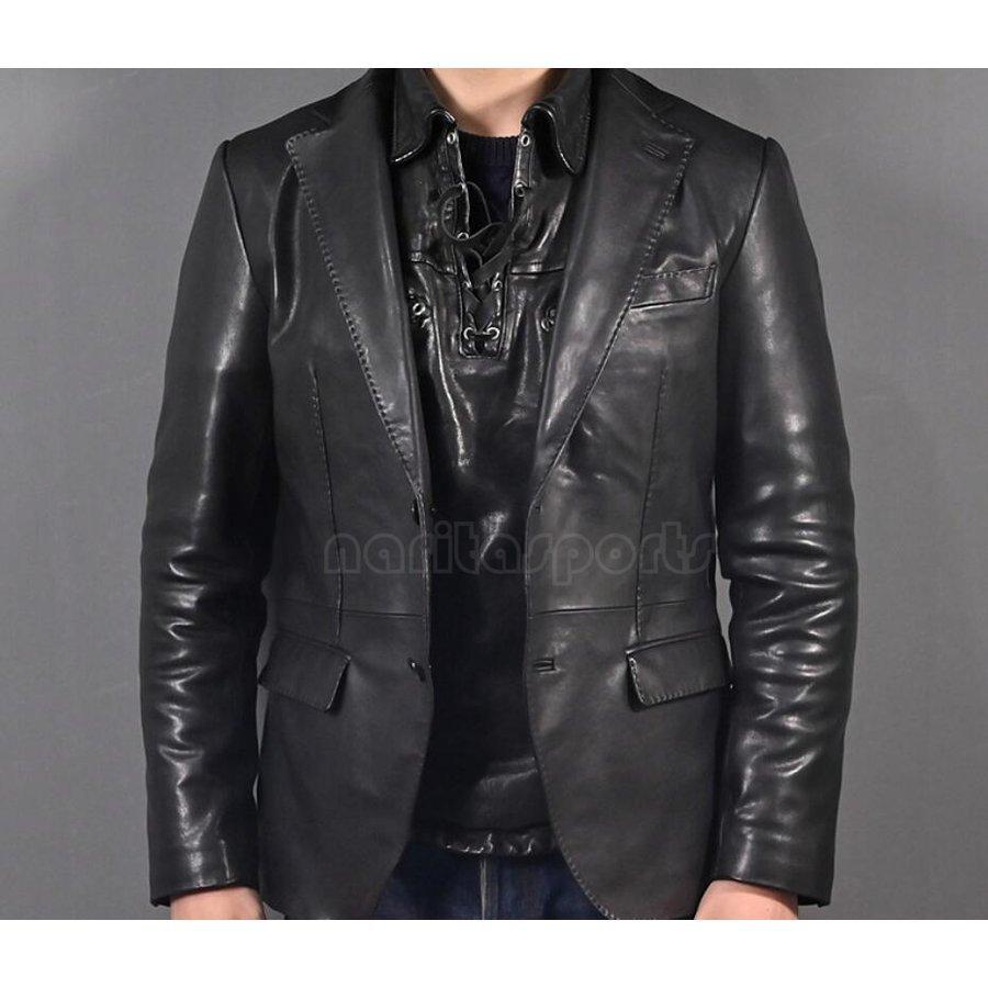 スリム コーティングされていない水染め シープスキン カジュアル