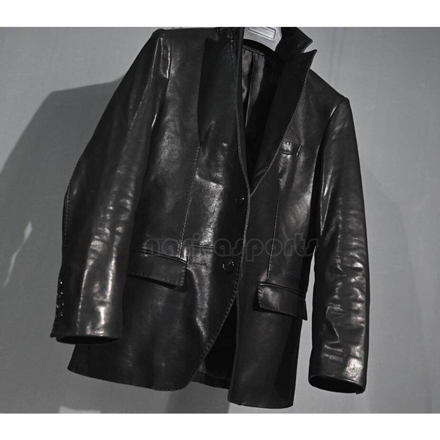 スリム コーティングされていない水染め シープスキン カジュアル