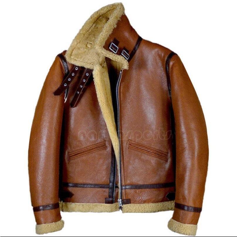 ⭐︎状態良好　B-3タイプ本革シープスキンジャケット ブラック/ベージュ tmj2423-zz.jpg