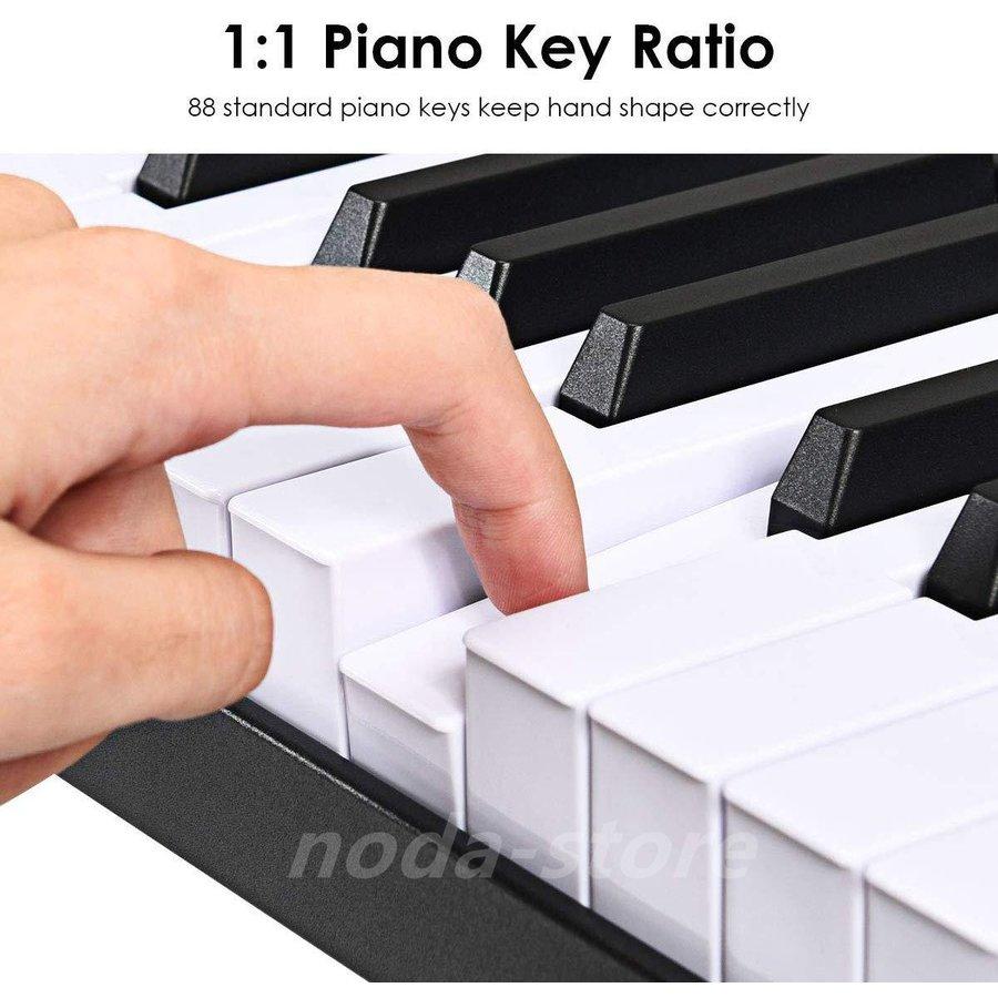 WESI ポータブルピアノ 88キー 電子ピアノ 折りたたみ式電子オルガン MIDIキーボード Bluetooth充電ピアノ｜esl-shop3｜05