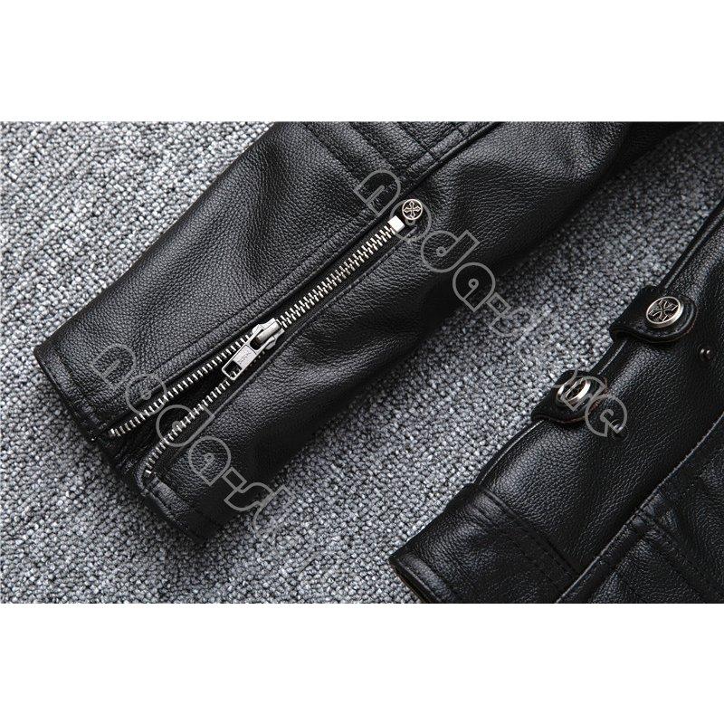 本革牛革 ハーレー 刺繍 髑髏スケルトン レザージャケット