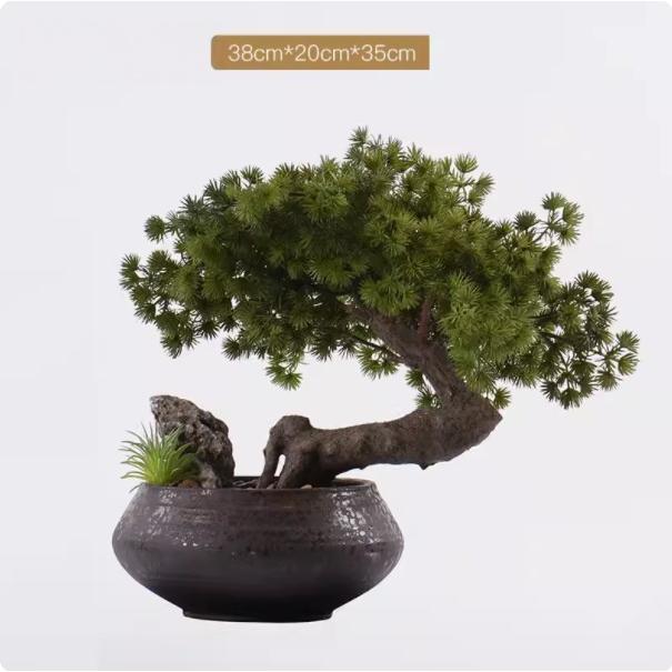 祝いの松 寿松 樹脂 プラスチック 陶器 人工盆栽 造花 人工観葉植物 