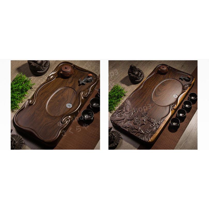 上品 黒檀木ティートレイ 天然木のティーテーブル カンフーティー