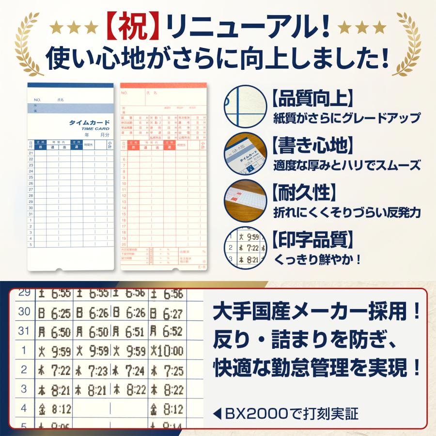 品質向上リニューアル】 エスラート アマノ タイムカード Bカード 5日