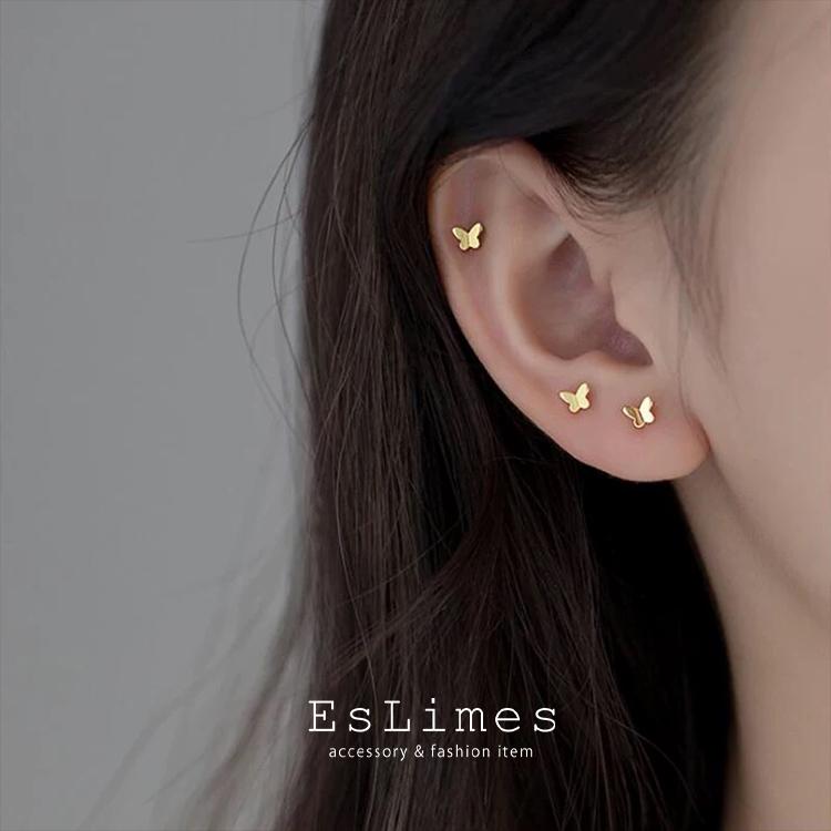 小ぶりピアス レディース 小さめ 蝶々 大人可愛い シルバー ゴールド
