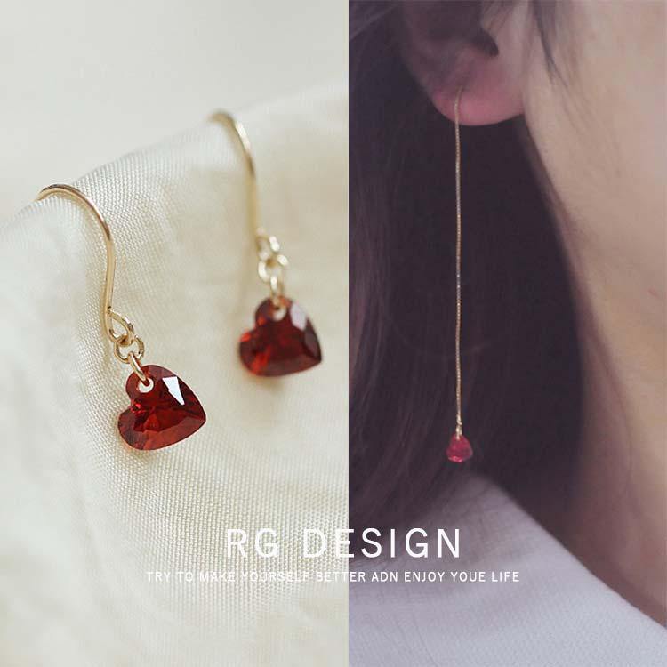 RainbowGirl アメリカンピアス フックピアス レディース ハート レッド