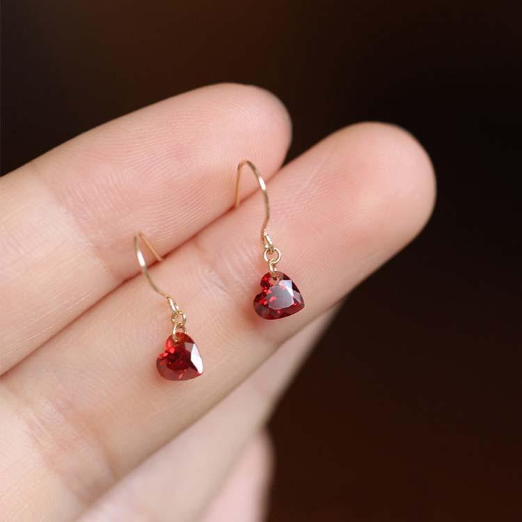 RainbowGirl アメリカンピアス フックピアス レディース ハート レッド