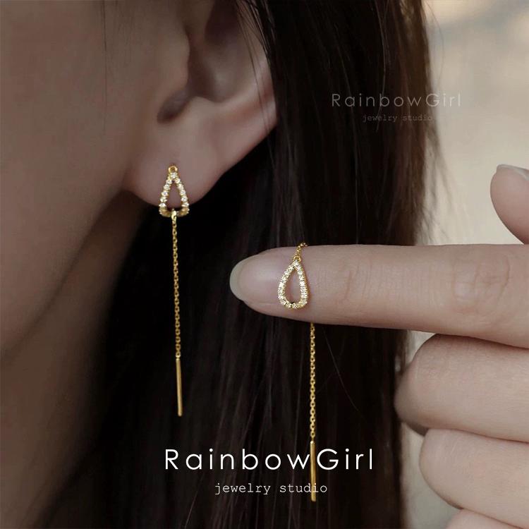 RainbowGirl アメリカンピアス レディース チェーン ドロップ しずく