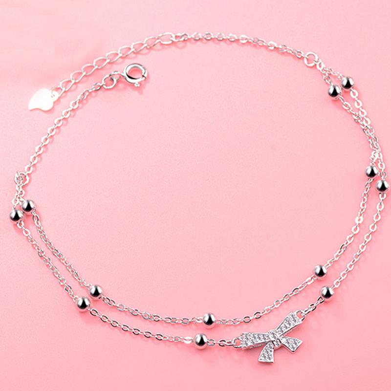 アンクレット レディース 2連 リンボ ボール 2WAY ブレスレット cz ギフト 女性 人気 クリスマス | RainbowGirl（アクセサリー） | 01