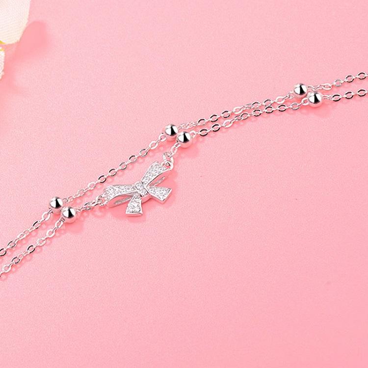 アンクレット レディース 2連 リンボ ボール 2WAY ブレスレット cz ギフト 女性 人気 クリスマス | RainbowGirl（アクセサリー） | 02