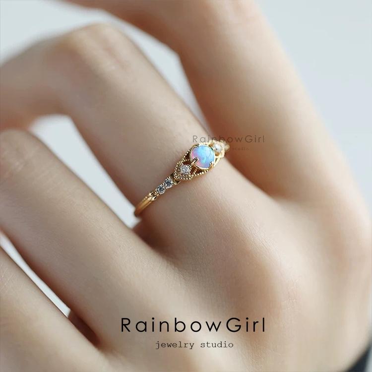 RainbowGirl 指輪 レディース フリーサイズ ムーンストーン 6月誕生石