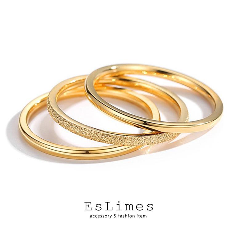 指輪 レディース リング 3点セット 3連 シンプル シルバー ゴールド 18