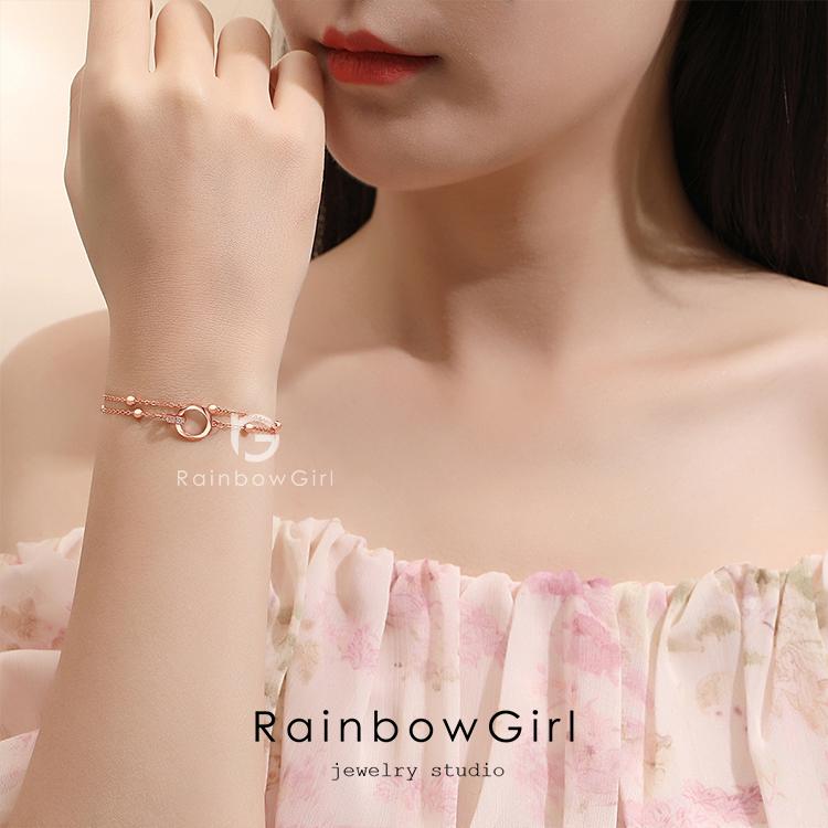 RainbowGirl ブレスレット レディース 2連 ホワイトデーお返し 女性