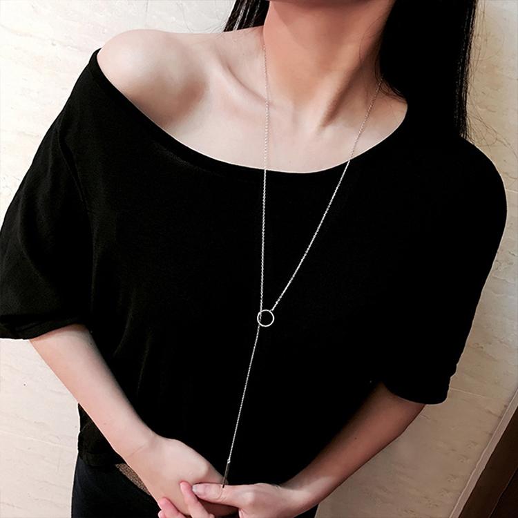 ロングネックレス レディース ラリエット リング チェーン 女性