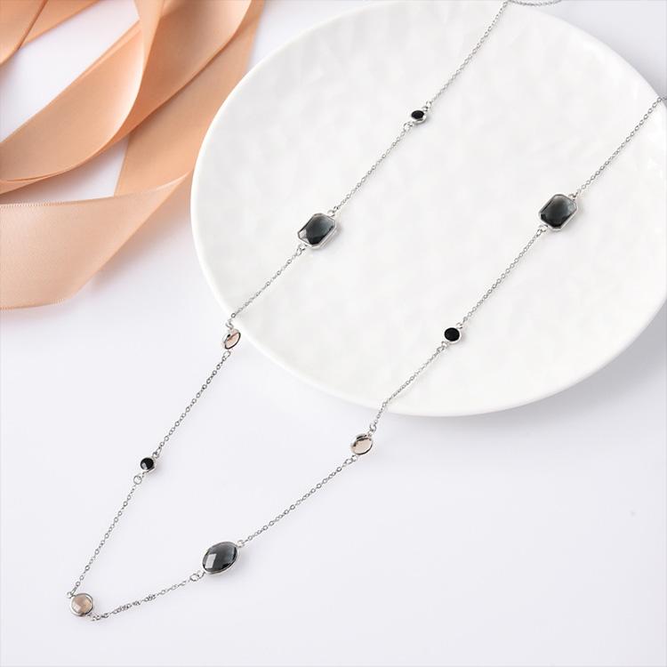 ロングネックレス レディース チェーン 水晶 普段使い おしゃれ