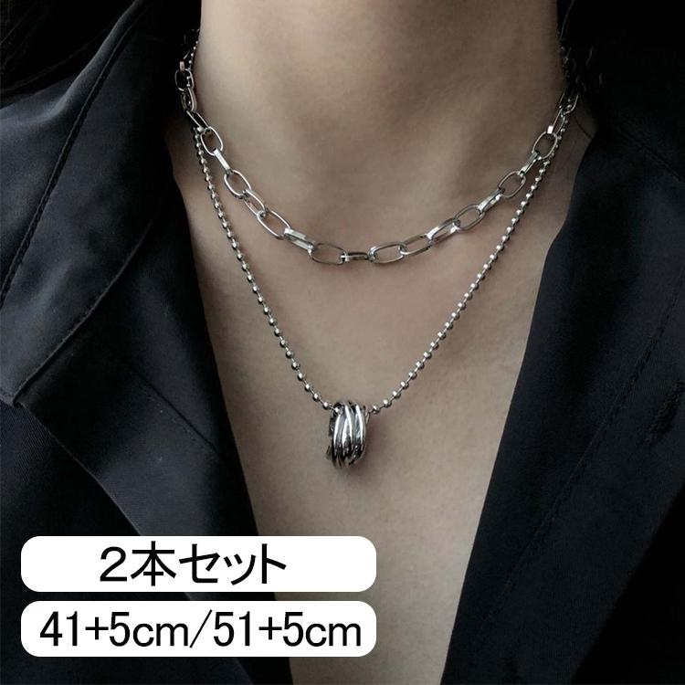 ネックレス レディース メンズ 2本セット ステンレス リング ネックレス レディース メンズ 2本セット ステンレス リング