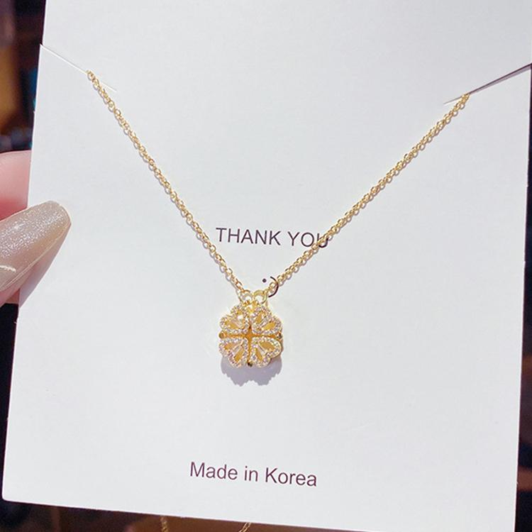 18k サウジアラビアの金。 黒のクローバーペンダントネックレス 楽天市場】18金 ネックレス ダイヤモンド クローバー ペンダントトップ