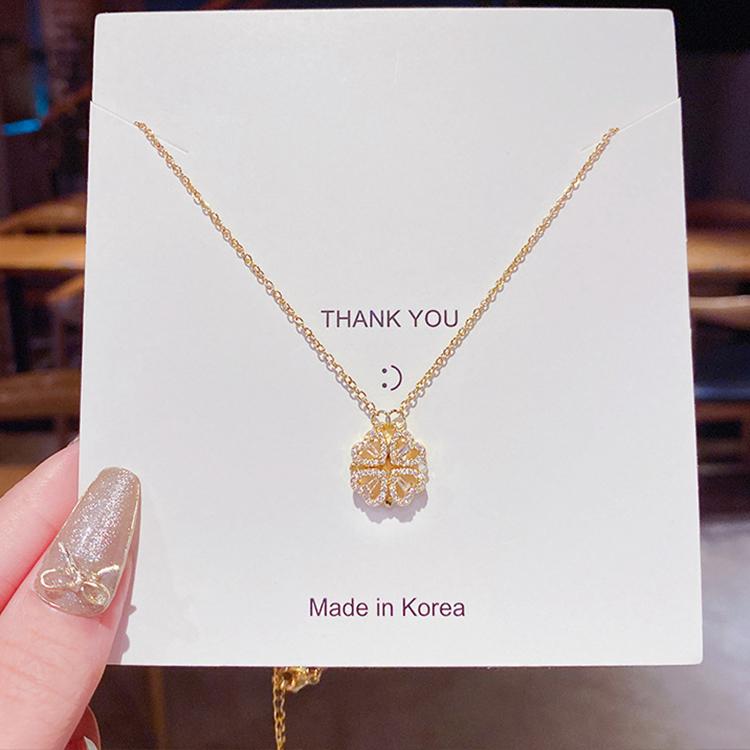 ネックレス レディース 四つ葉のクローバー お花 2way ステンレス 贅沢