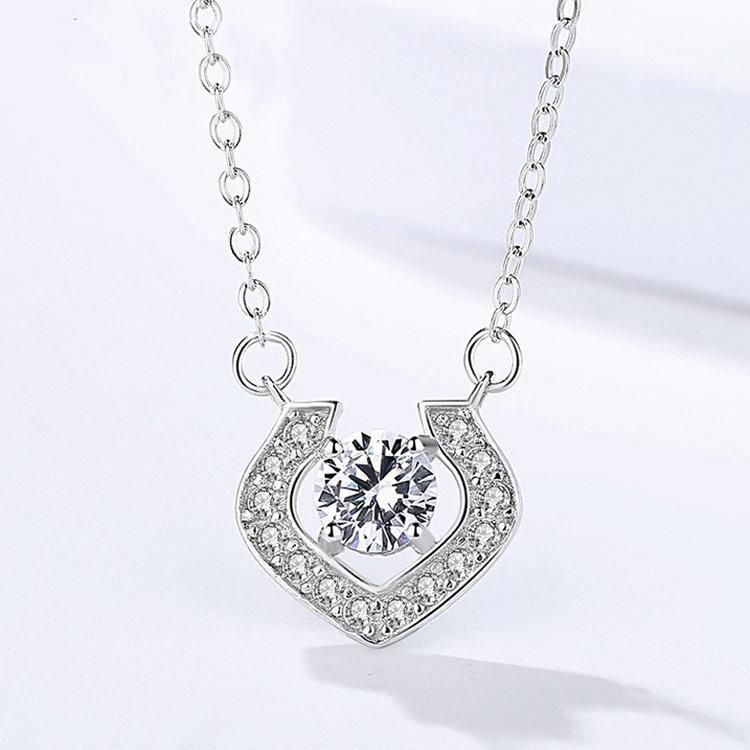 ネックレス レディース 上品/計15粒 0.81カラット 馬蹄ネックレス 人気 ホワイトデーお返し 記念日プレゼント 女性 お守り ホワイトデーお返し_1