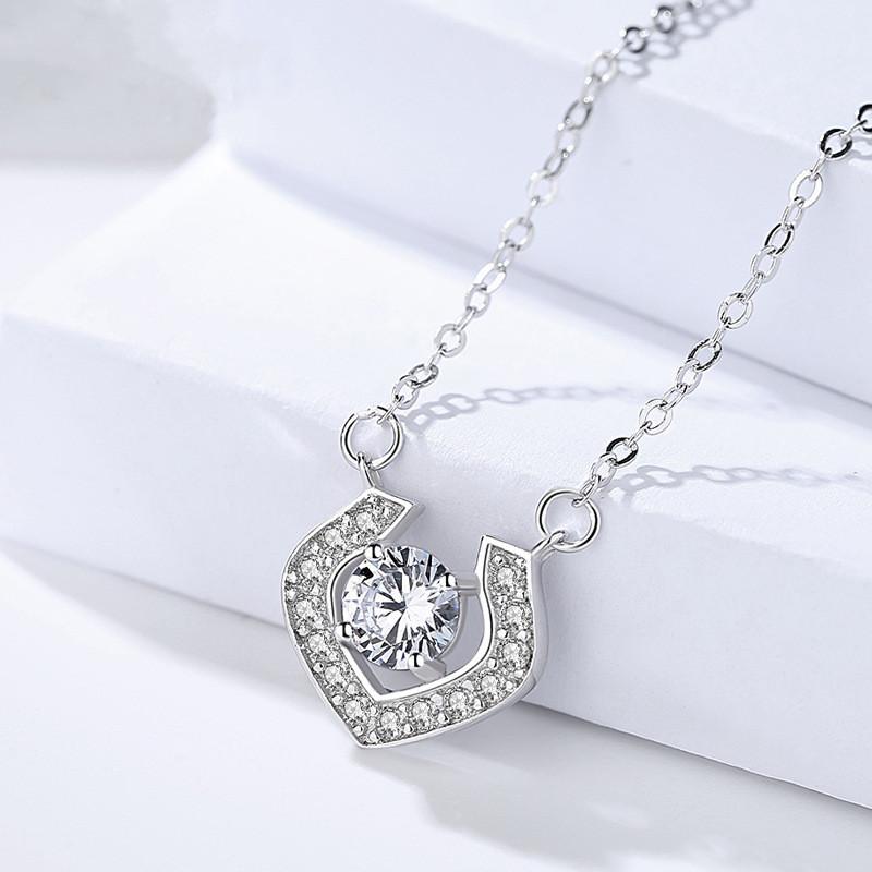 ネックレス レディース 上品/計15粒 0.81カラット 馬蹄ネックレス 人気 ホワイトデーお返し 記念日プレゼント 女性 お守り ホワイトデーお返し_2