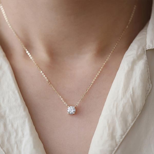 ネックレス レディース 一粒 CZダイヤ 0.8ct 定番 シンプル 重ね ネックレス レディース 一粒 CZダイヤ 0.8ct 定番 シンプル 重ね