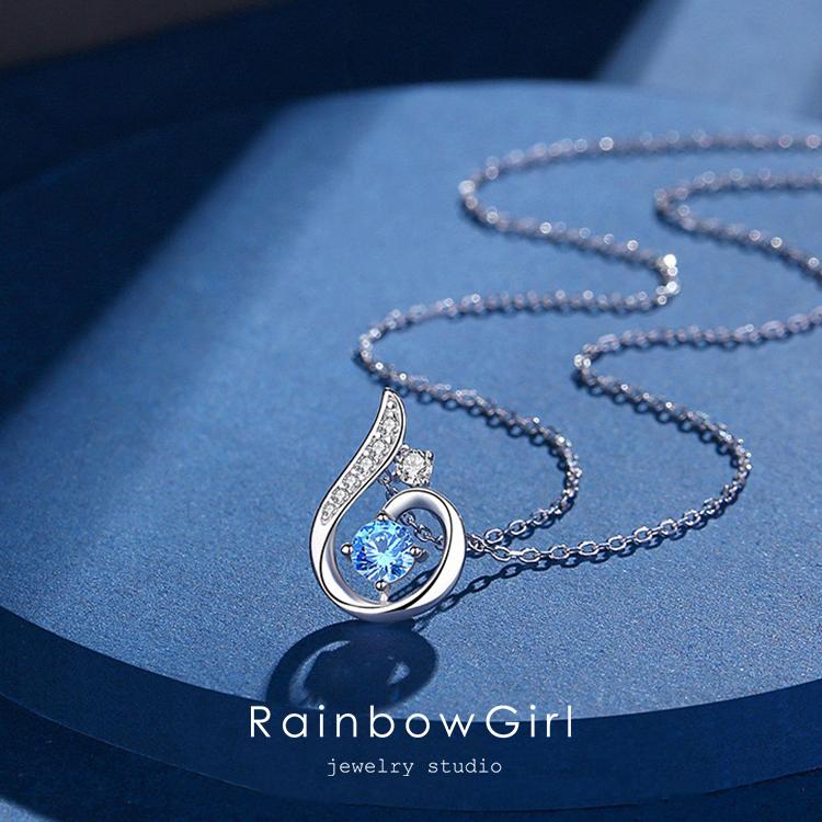 RainbowGirl ネックレス レディース 選べる しずく 雫 ドロップ ブルー