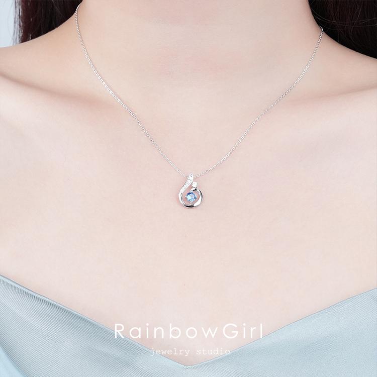 RainbowGirl ネックレス レディース 選べる しずく 雫 ドロップ ブルー 