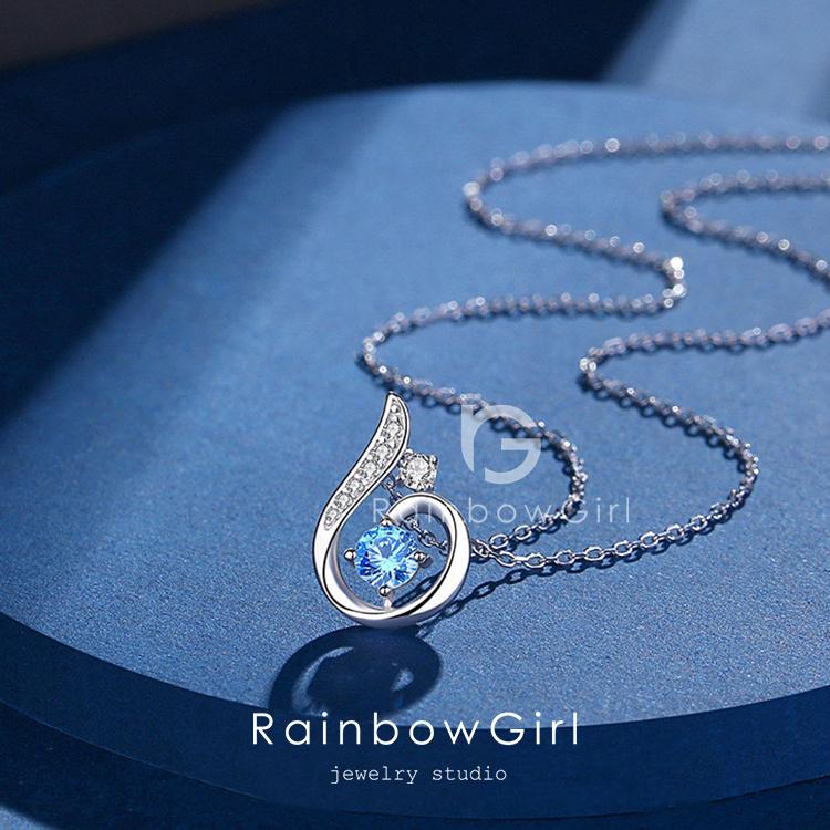 RainbowGirl ネックレス レディース しずく 雫 ドロップ ブルー