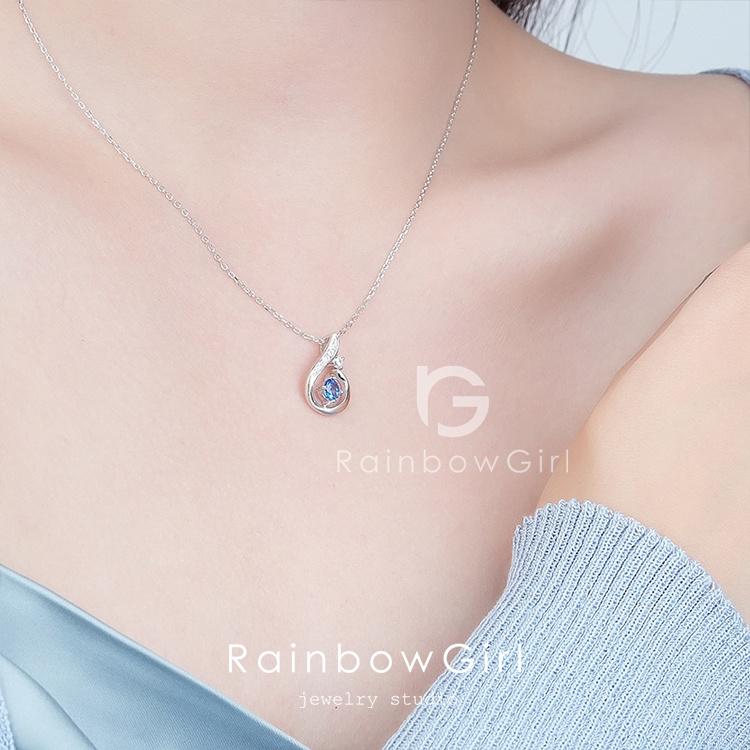 RainbowGirl ネックレス レディース しずく 雫 ドロップ ブルー