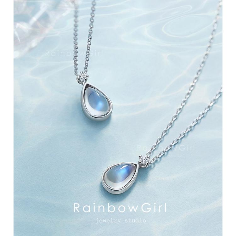 RainbowGirl ネックレス レディース ムーンストーン 雫 しずく ティア