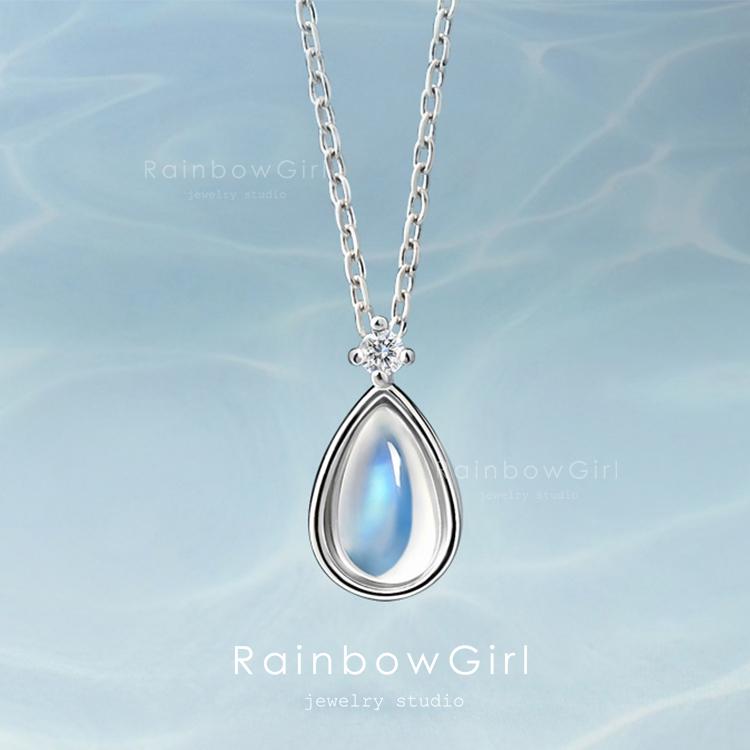 RainbowGirl ネックレス レディース ムーンストーン 雫 しずく ティア