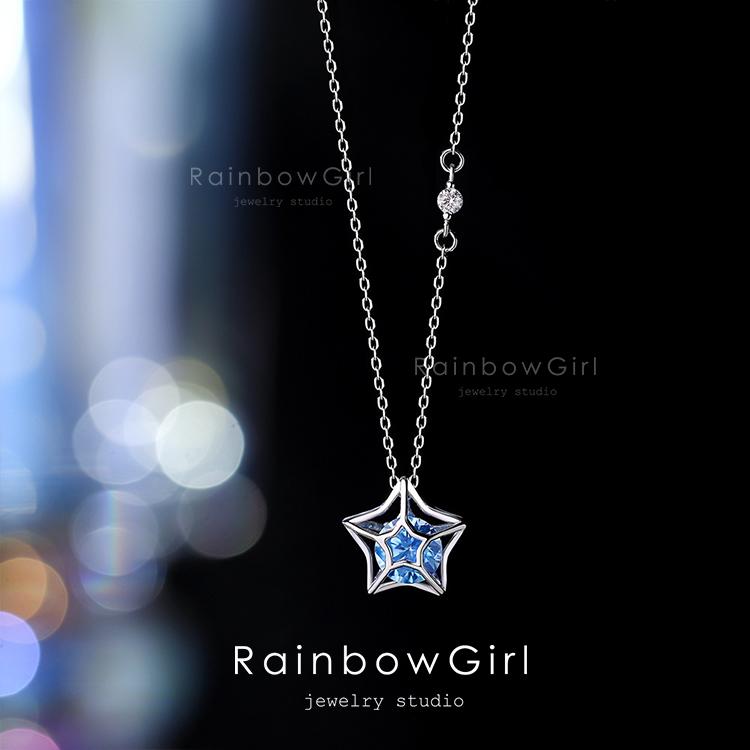 RainbowGirl ネックレス レディース スター 星 可愛い シルバー925