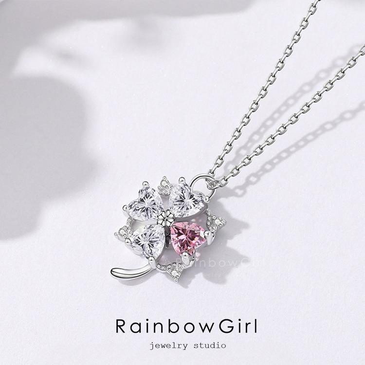 RainbowGirl ネックレス レディース フラワー お花 四つ葉のクローバー