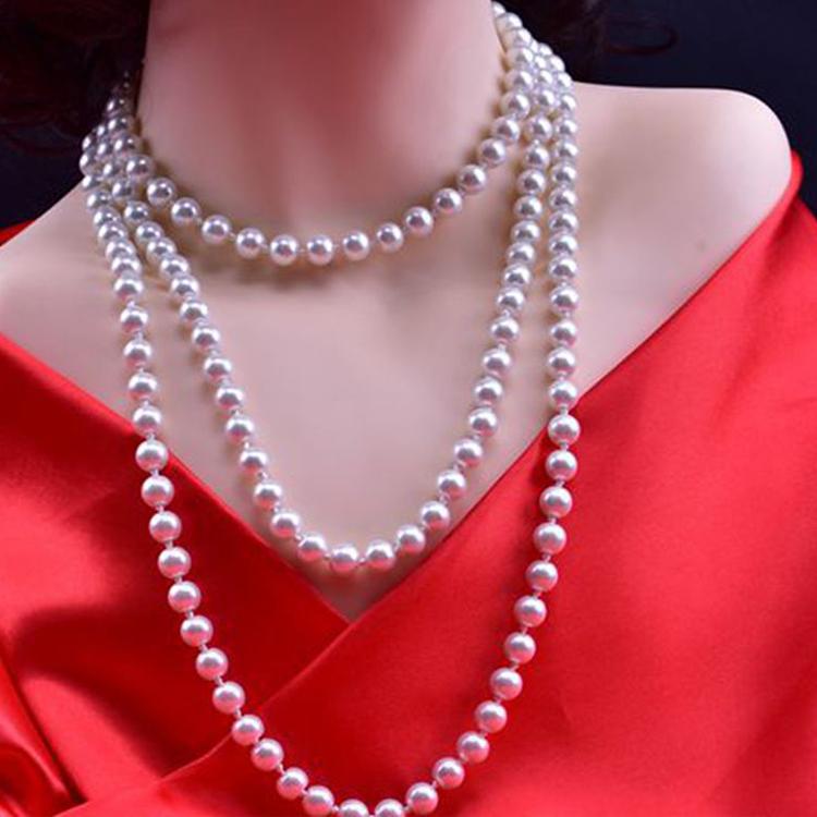 ロングパールネックレス レディース 8mm 2連 3連 150cm 冠婚葬祭 ロングパールネックレス レディース 8mm 2連 3連 150cm 冠婚葬祭