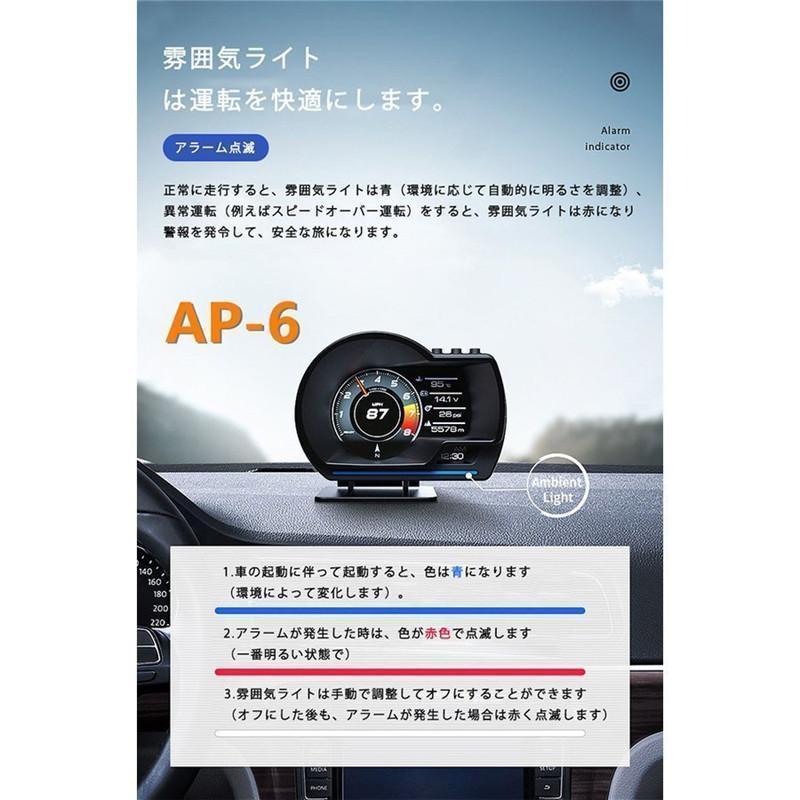 最先端 メーター GPS OBD2 両モード スピードメーター ヘッドアップディスプレイ HUD 12V 追加メーター AP-6 PDFの日本語説明書有り｜eslye-led｜05