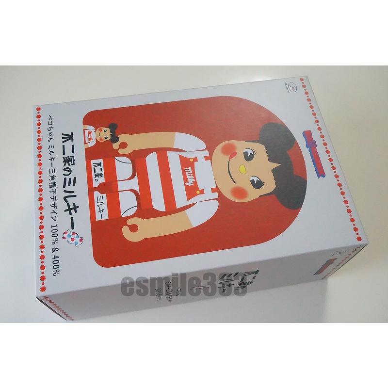 新品 BE＠RBRICK ペコちゃん ミルキー三角帽子デザイン 100％ & 400